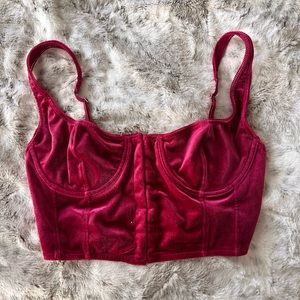 Hot pink cropped bustier top, Urban Outfitters